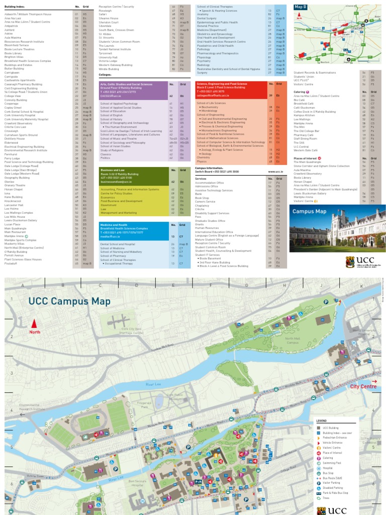 UCC Campus Map Edition1 2010-New | Science And Technology | Health Sciences