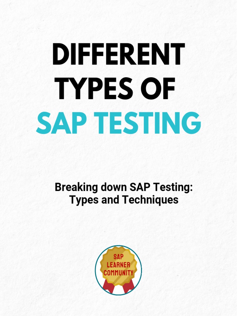 Different Types Of Sap Testing PDF Unit Testing Computer Security