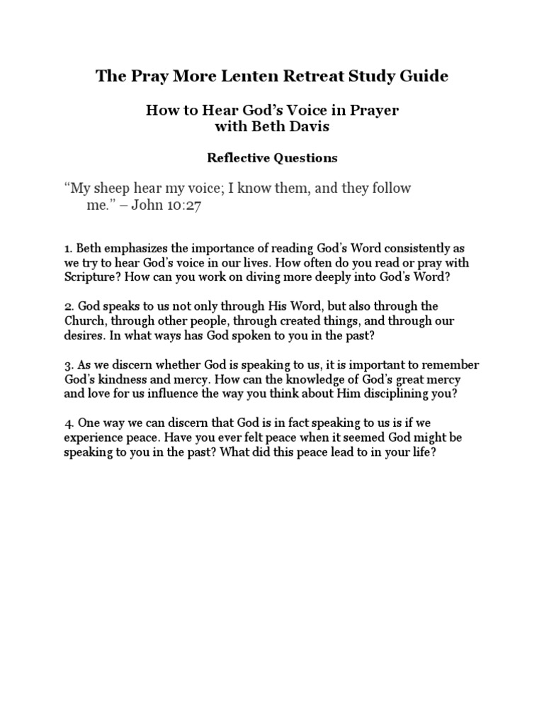 How to hear gods voice in prayer pdf