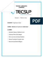 Métodos de Explotación Subterránea - Taller sobre deficiencia de ventilación en mina subterránea de oro