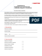 Cuestionario para RC Profesional - Estudios - Gabinete - Despachos - Consultorias - Mapfre HN