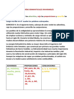 Tarea de Las Categorías Gramaticales Invariables