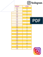 Código de Números Notas Instagram