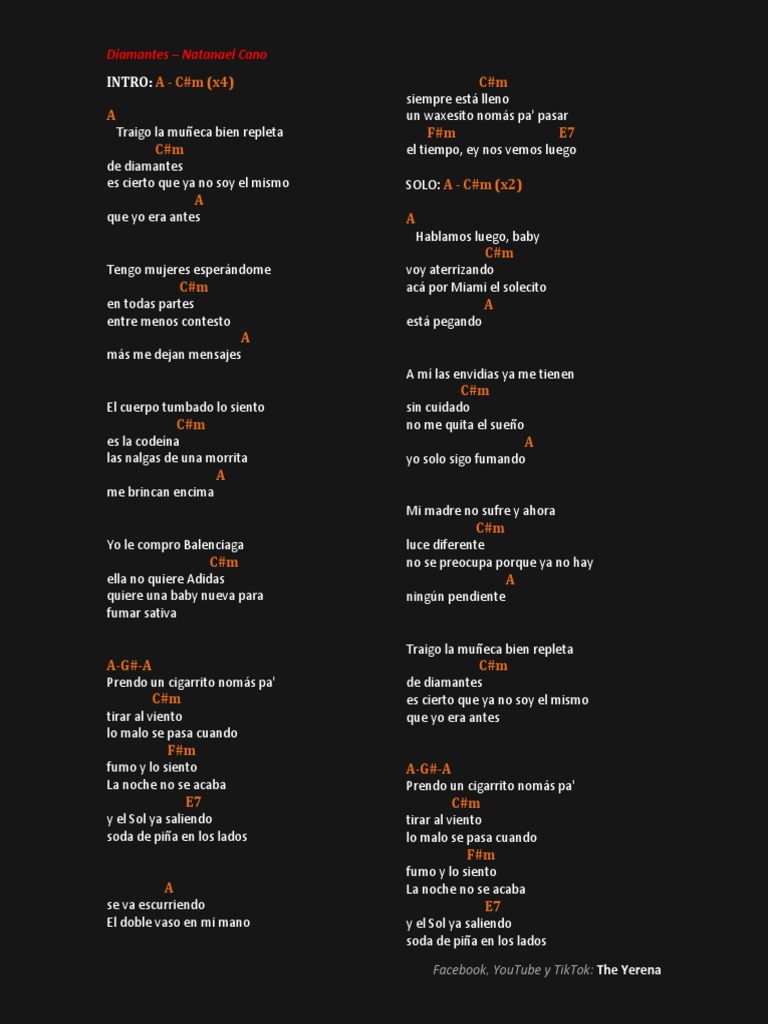 Diamantes - Natanael Cano | PDF, image size:768x1024