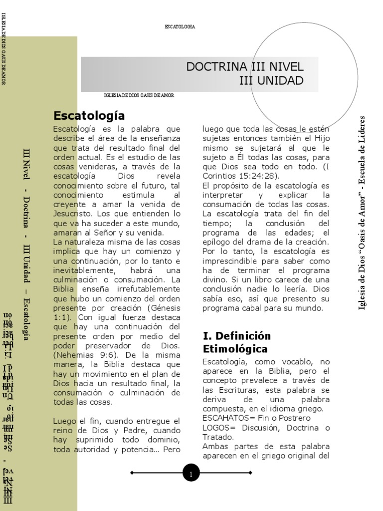 Escatologia | PDF | Profecía | Daniel (figura bíblica)