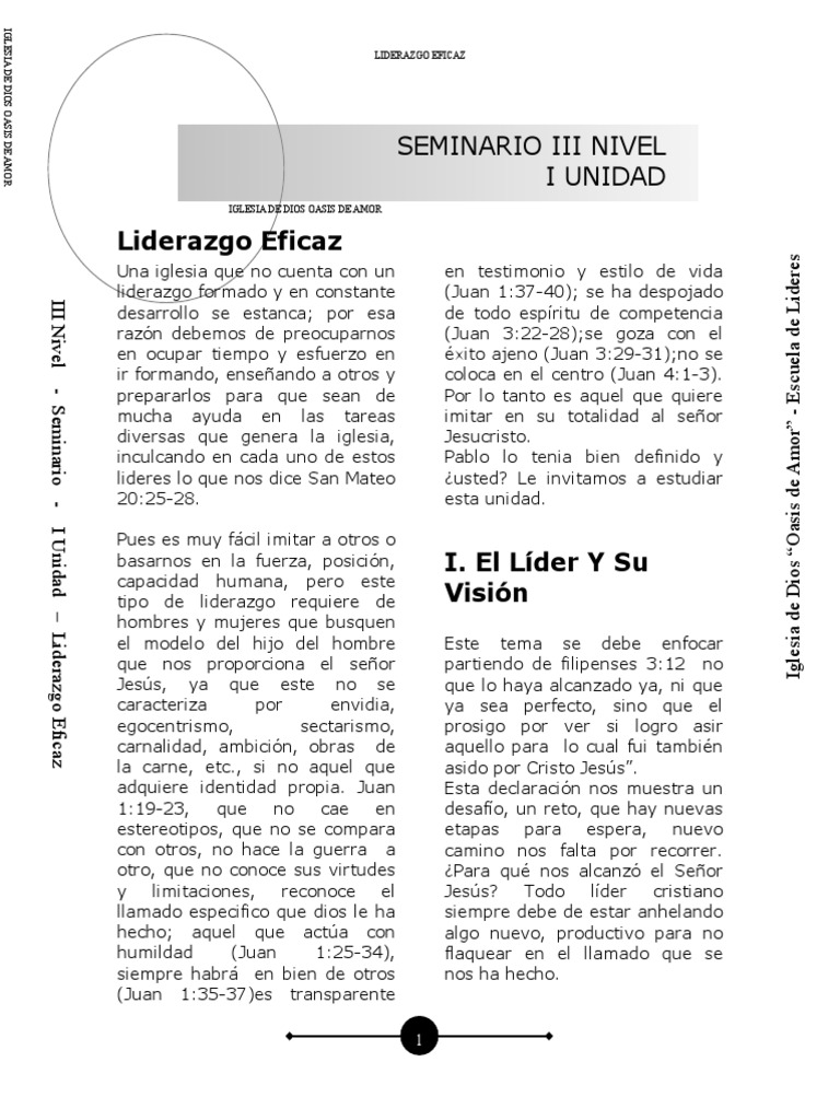 Liderazgo Eficaz en la Iglesia | PDF | Liderazgo | Amor