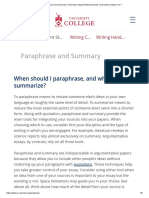Paraphrase and Summary_ University College Writing Handouts _ University College U of T