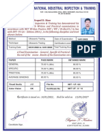 National Industrial Inspection & Training: This Is Certify That