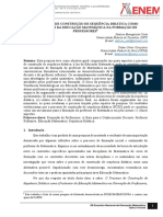 Processo de construção de sequência didática na formação de professores