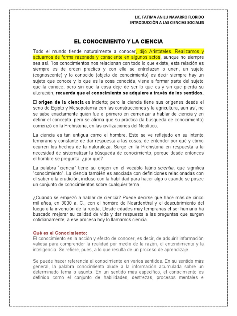El Conocimiento Y La Ciencia: Lic. Fatima Anilu Navarro Florido ...