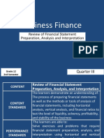 Business Finance: Review of Financial Statement Preparation, Analysis and Interpretation