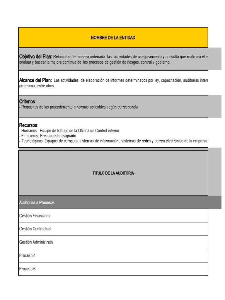 Plan Anual de Auditoria | PDF | Auditoría | Business