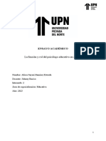 La Función y Rol Del Psicólogo Educativo en El Perú: Ensayo Académico
