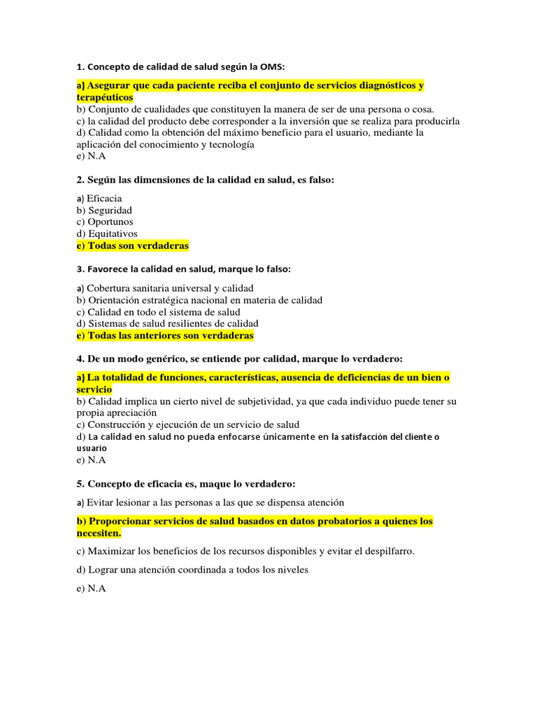 Calidad en salud según la OMS | PDF | Sistema de salud