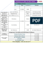 Online class schedule for Friday Jan 1