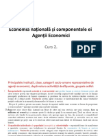 Economia Naţională Şi Componentele Ei Agenţii Economici: Curs 2