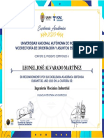Leonel José Alvarado Martínez: Ingeniería Mecánica Industrial