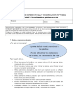 8º Básico-TALLER DE EXPRESIÓN ORAL Y COMUNICACIÓN NO VERBAL