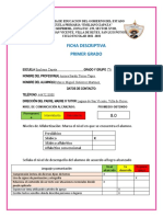 Ficha Descriptiva Primer Grado: Nivel de Comunicación Alcanzado: Promedio Obtenido