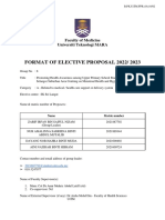 Format of Elective Proposal 2022/ 2023: Faculty of Medicine Universiti Teknologi MARA