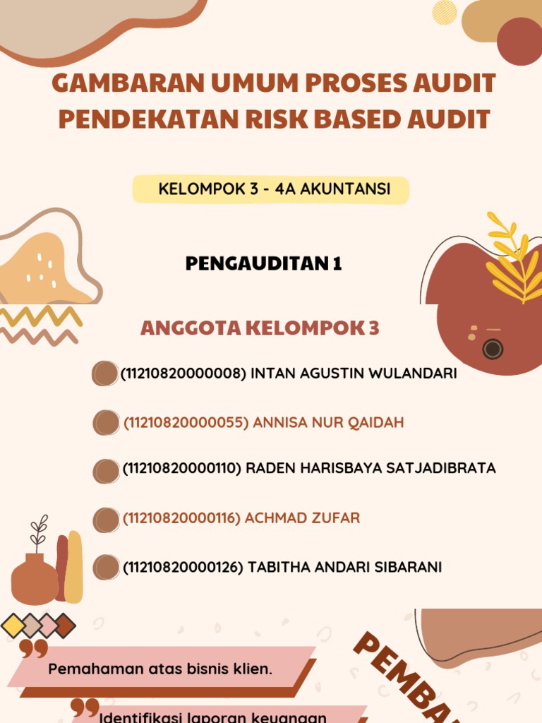 Gambaran Umum Proses Audit Pendekatan Risk Based Audit: Kelompok 3 - 4A ...