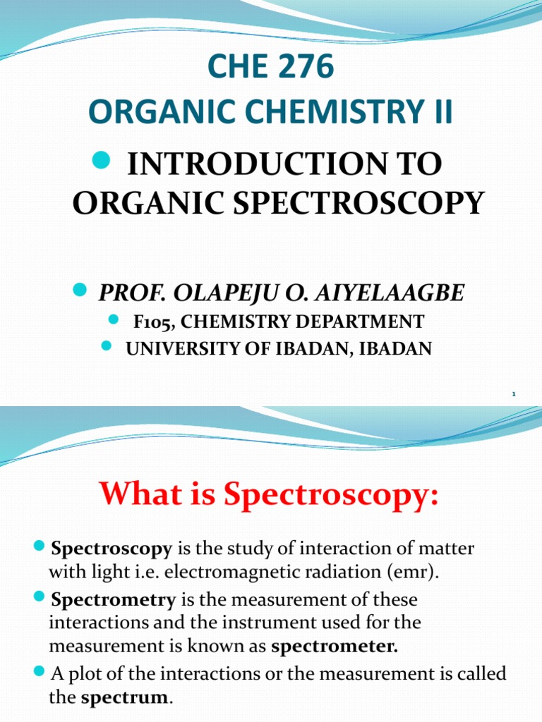 Introduction to Organic Spectroscopy | PDF | Spectroscopy | Infrared ...