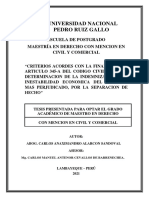 Universidad Nacional Pedro Ruiz Gallo: Escuela de Postgrado Maestría en Derecho Con Mencion en Civil Y Comercial