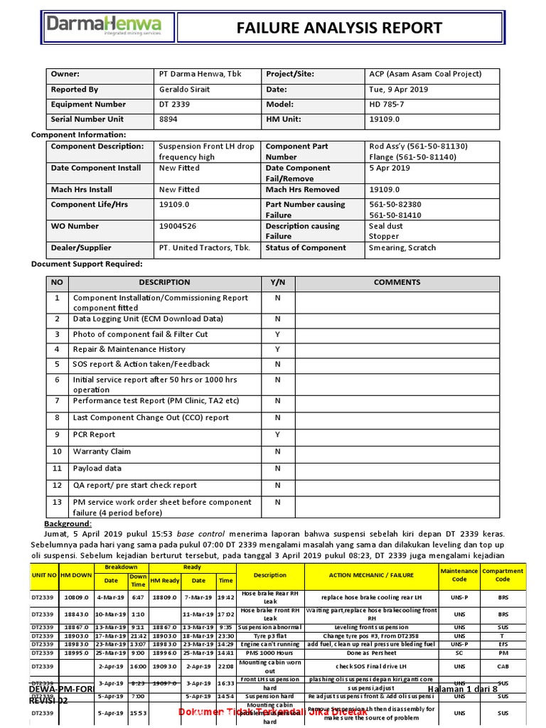 Failure Analysis Report DT 2339 Suspension LH Rev1 PDF