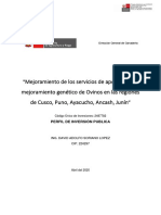 Mejoramiento de Los Servicios de Apoyo para El Mejoramiento Genético de Ovinos en Las Regiones de Cusco, Puno, Ayacucho, Ancash, Junín