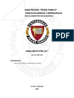 Universidad Privada "Franz Tamayo": Facultad de Ciencias Económicas Y Empresariales