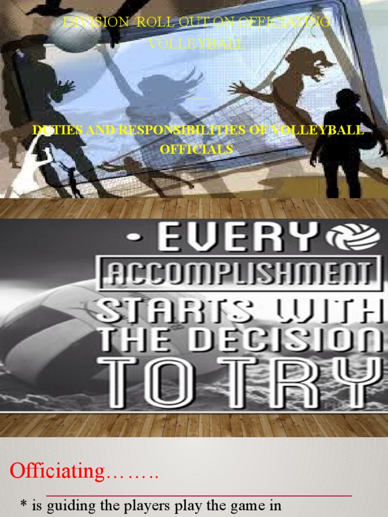 First Referee Duties Ho1 PDF Volleyball Referee