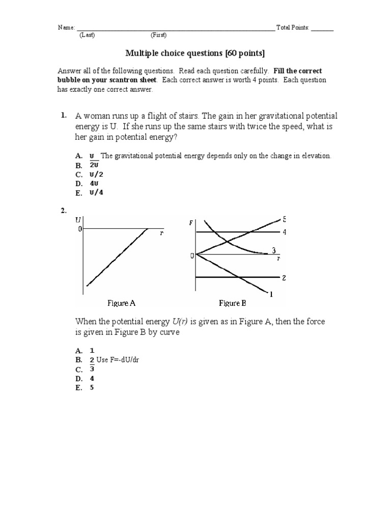 Energy Mc Questions Pdf Collision Force