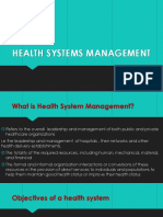 Health Systems Management 2023