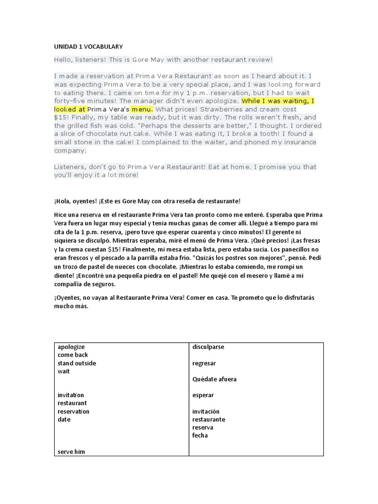 Prima Vera Restaurant Review Pdf Cuisine Foods