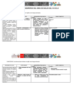 Matriz de Desempeños Del Área de Ingles
