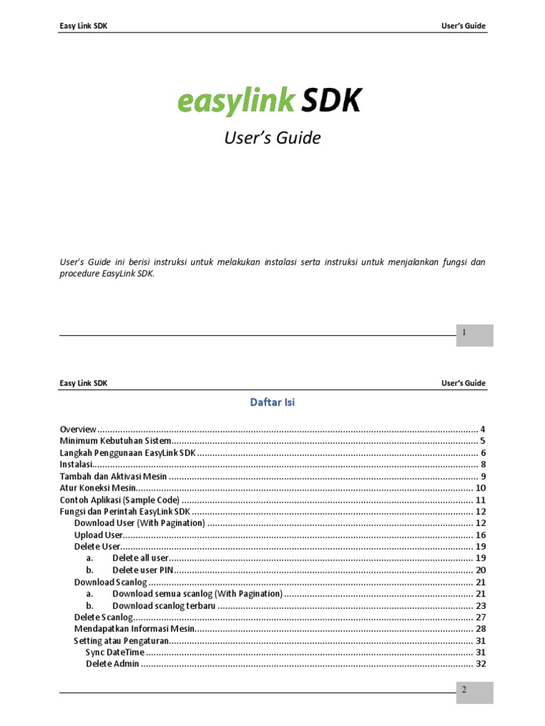 Panduan Penggunaan Easy Link SDK | PDF