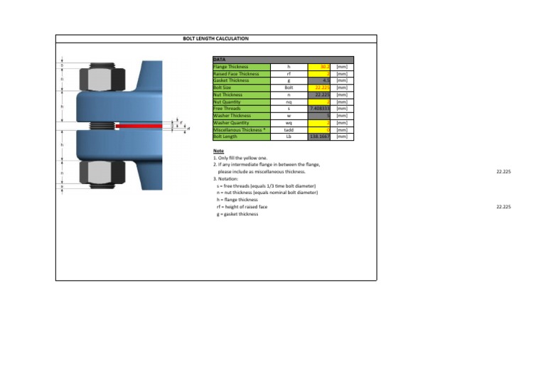 Bolt Length Calculation PDF