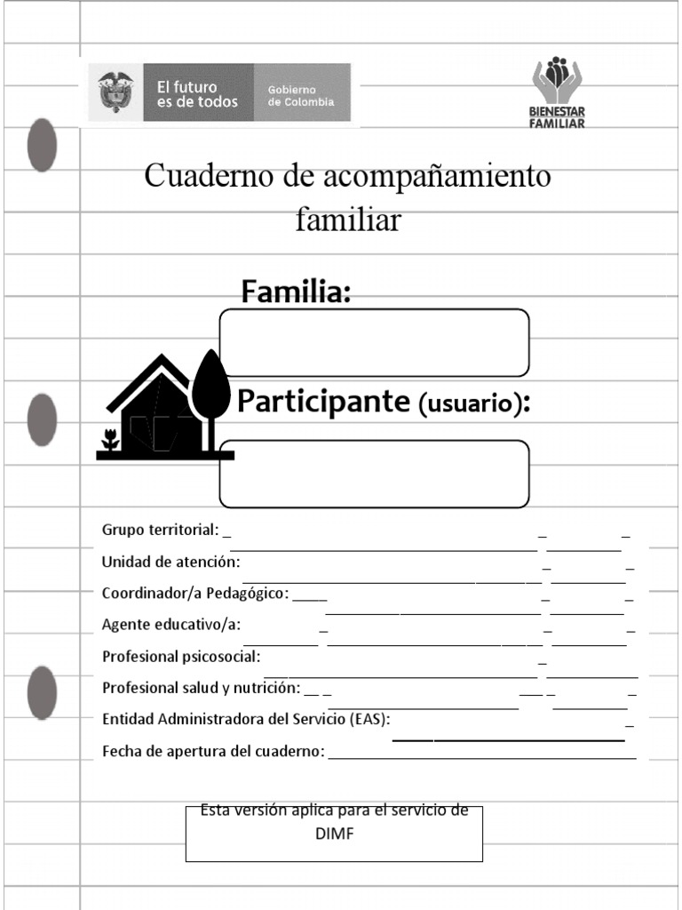 Cuaderno de Acompañamiento Familiar: Familia: Participante | PDF ...