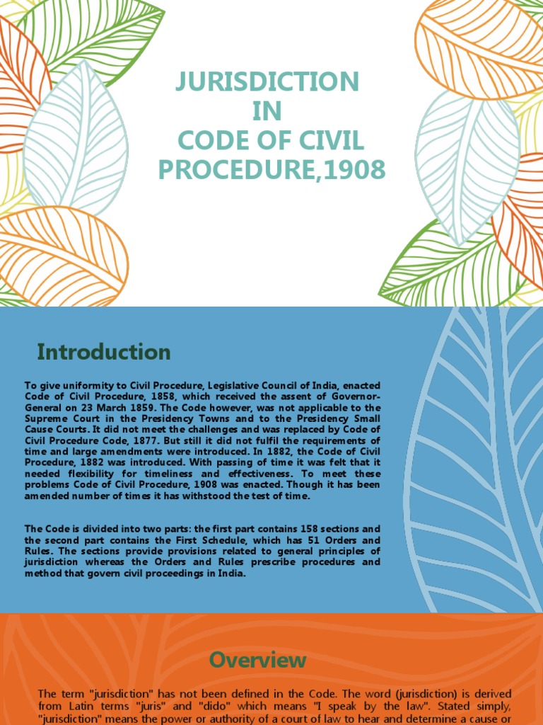 Jurisdiction in code of civil procedure 1908 pdf jurisdiction
