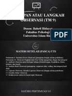 Tahapan Atau Langkah Observasi (TM 9) : Dosen: Bahril Hidayat Fakultas Psikologi Universitas Islam Riau