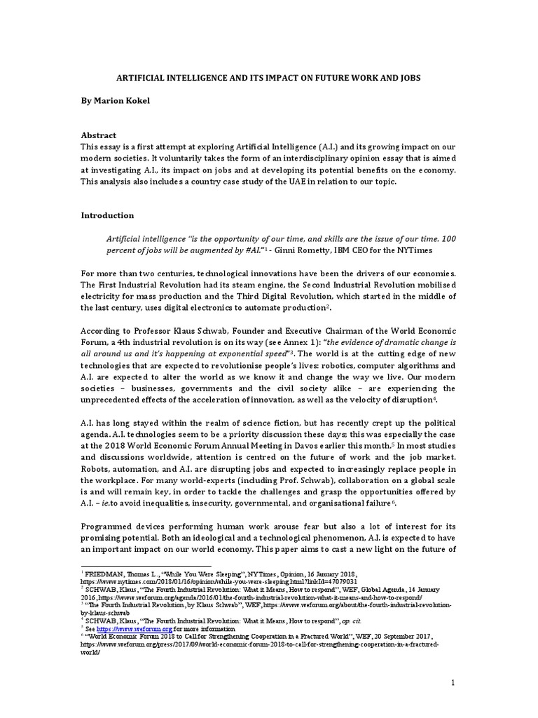 AI's Impact on Future Jobs and Economy | PDF | Artificial Intelligence ...