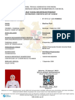 The Indonesian Health Workforce Council: Registration Certificate of Nurse