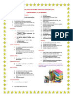 Lista de Utiles Escolares para Ciclo Escolar-2023 Tercer Grado "B" de Primaria