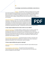 Trabalho de Geografia: 1-Descreva o Nível de Tecnologia Encontrada Nas Atividades Comerciais Na Sua Cidade?