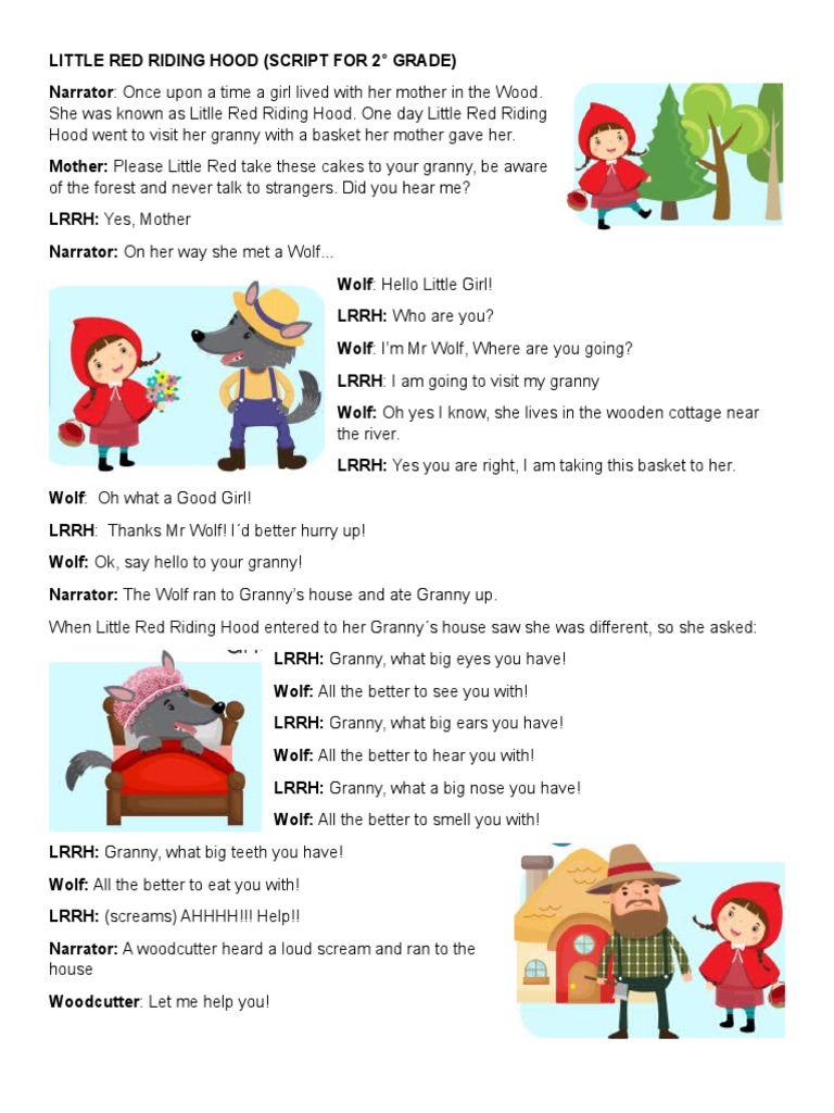 The Classic Tale of Little Red Riding Hood A Script for a 2nd Grade Performance PDF