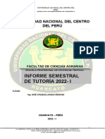 Informe Semestral de Tutoría 2022-I: Universidad Nacional Del Centro Del Perú