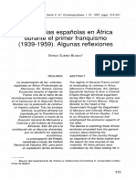 Las Colonias Españolas en África Durante El Primer Franquismo (1939-1959) - Algunas Reflexiones