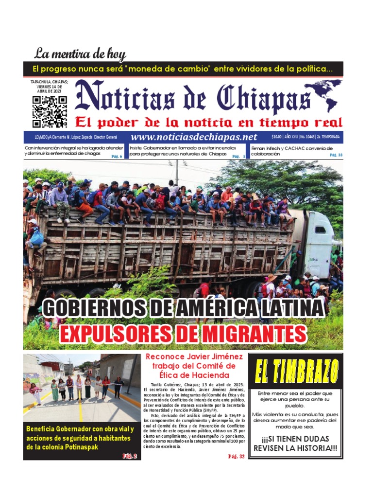 Periódico Noticias de Chiapas, Edición Virtual Viernes 14 de Abril de ...