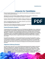 Company Disclosures For Candidates: General Declaration (English)