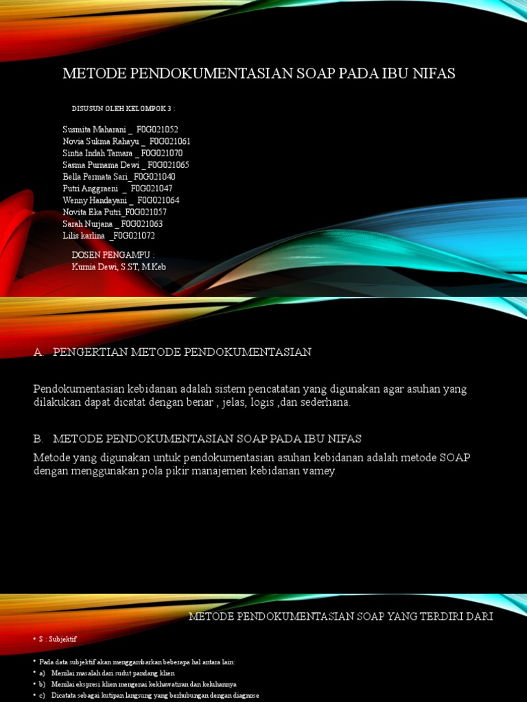 Metode Pendokumentasian Soap Pada Ibu Nifas | PDF